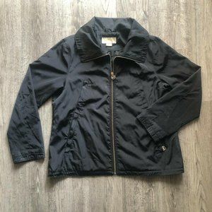 Michael Michael Kors Full Zip Polyester Black Light Jacket w/ Pockets Size Large